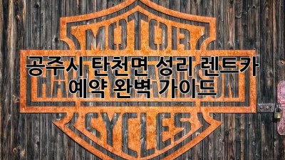공주시 탄천면 성리 렌트카 예약 완벽 가이드